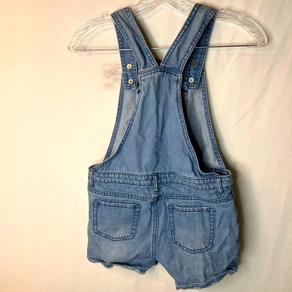 The Children's Place Girl’s Blue Denim Jeans Romper Overalls Sleeveless Size 10